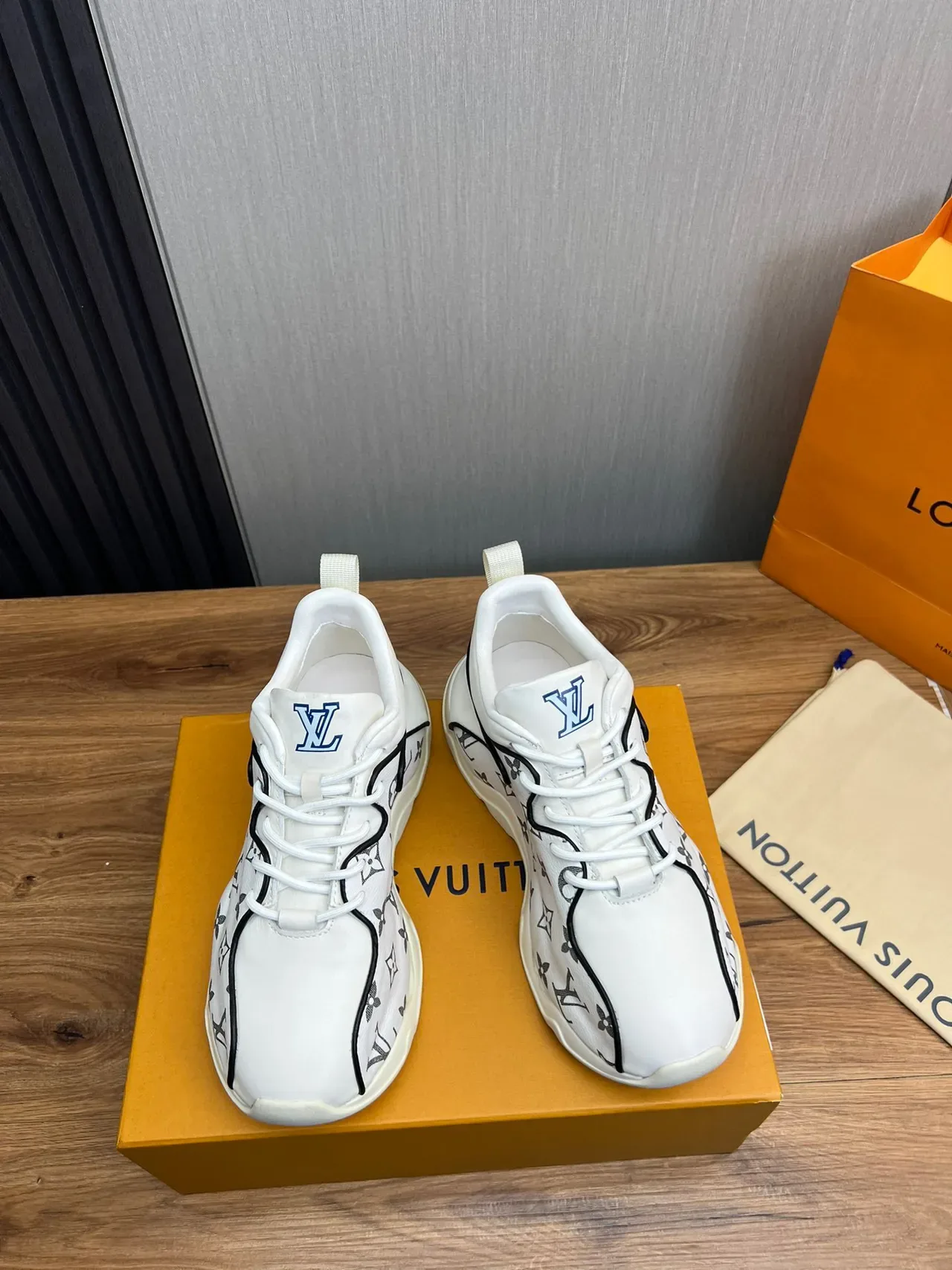 Louis Vuitton White Gray Monogram Canvas High-Top Lifestyle Sneakers 9