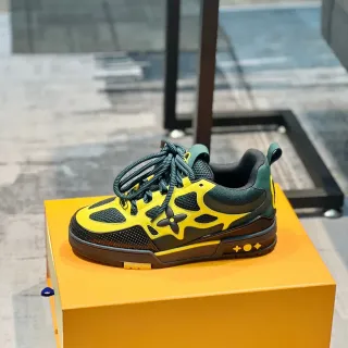 Louis Vuitton Zapatillas Lifestyle Amarillo y Verde Capa Sintético Y Malla Superior Medi suela Escultida Multi-Tono