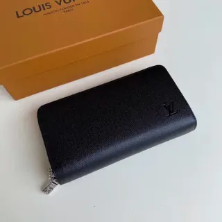 Louis Vuitton Zippy Wallet Black Saffiano Leather Long Wallet