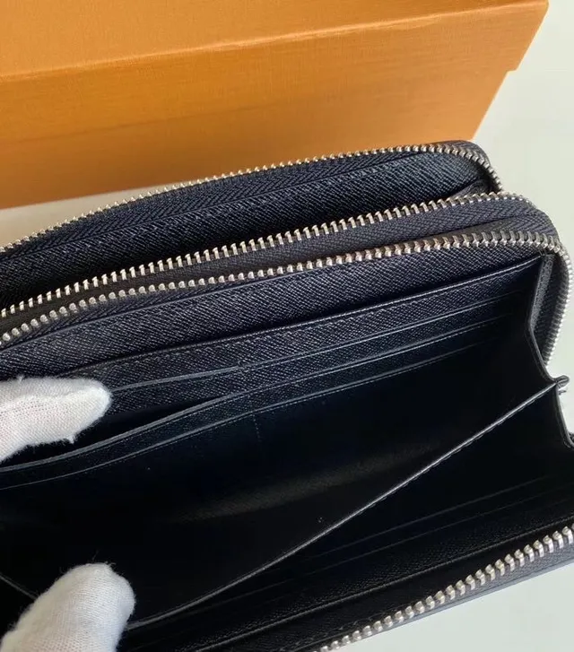 Louis Vuitton Zippy Wallet Black Saffiano Leather Long Wallet 3
