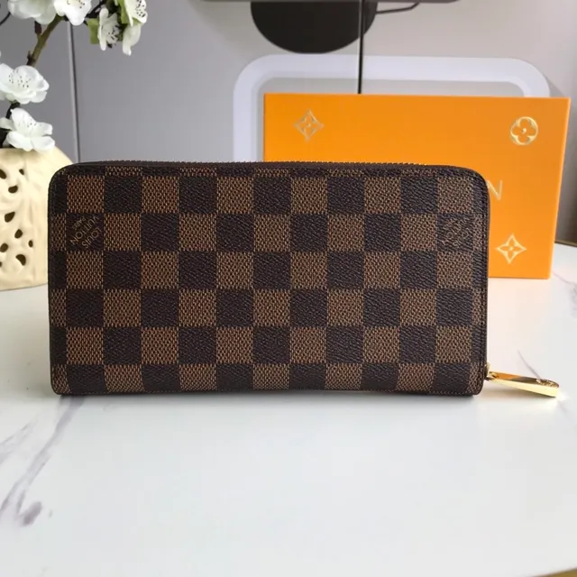 Louis Vuitton Zippy Wallet Damier Ebène toile damier portefeuille long 9