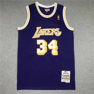 Mitchell & Ness Hardwood Classics 1996–97 Shaquille O'Neal Purple Gold Lakers Jersey
