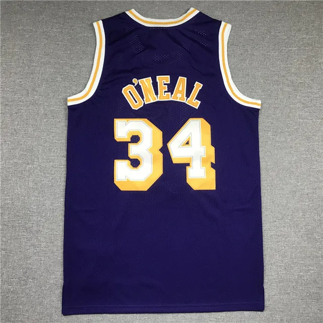 Mitchell & Ness Hardwood Classics 1996–97 Shaquille O'Neal Purple Gold Lakers Jersey 3