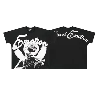 Mixed Emotion Emotion Cherub Graphic Black T-Shirt