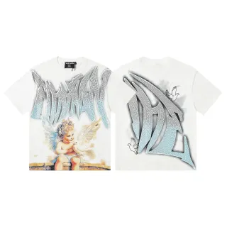 Mixed Emotion Graphic-Print Cherub and Dove T-Shirt