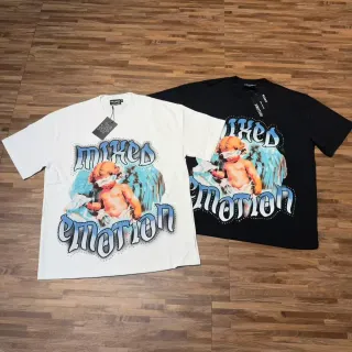 Mixed Emotion White Black Graphic Print Oversized Fit T-Shirt