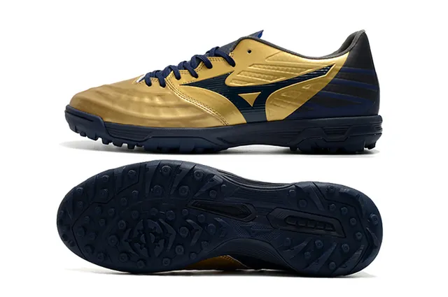 Mizuno Bleu Blanc Chaussures de Football Turf Haut Synthétique Basse Coupe 11
