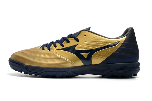 Mizuno Bleu Blanc Chaussures de Football Turf Haut Synthétique Basse Coupe 14