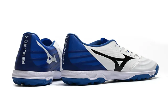 Mizuno Bleu Blanc Chaussures de Football Turf Haut Synthétique Basse Coupe 22
