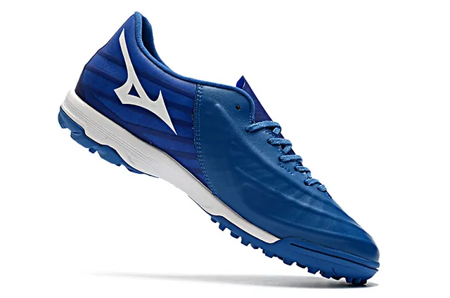 Mizuno Bleu Blanc Chaussures de Football Turf Haut Synthétique Basse Coupe 24