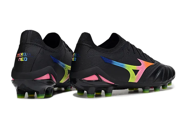 Mizuno Morelia Neo Black Rainbow Gradient Firm-Ground Soccer Shoes 4