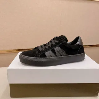 Moncler Black Suede Low-Top Lace-Up Lifestyle Sneaker