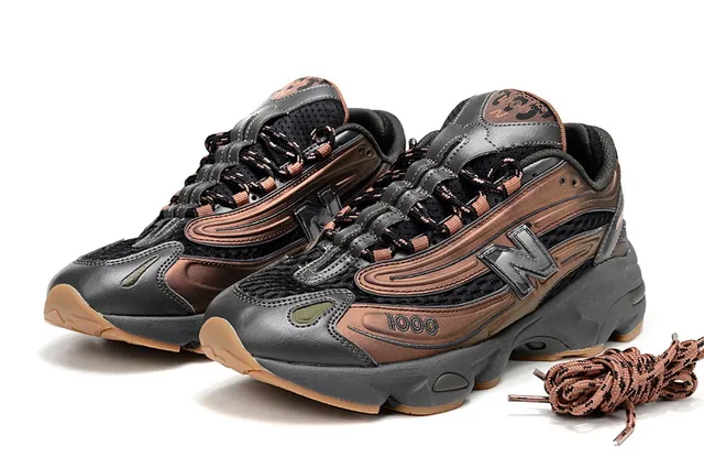 New Balance 1000 Brown Black Retro Runner Layered Synthetic-Mesh Upper Chunky Sneakers 2