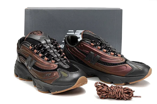 New Balance 1000 Brown Black Retro Runner Layered Synthetic-Mesh Upper Chunky Sneakers 5