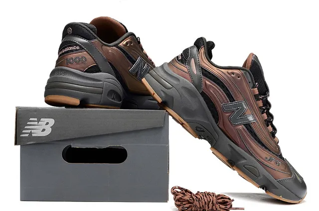 New Balance 1000 Brown Black Retro Runner Layered Synthetic-Mesh Upper Chunky Sneakers 6