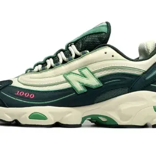 New Balance 1000 डार्क ग्रीन क्रीम चंकी स्नीकर