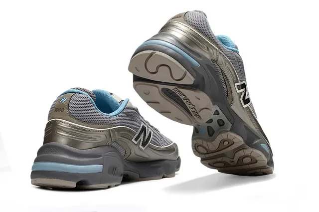 New Balance 1000 Metallic Silver and Light Blue Lifestyle Sneakers 3