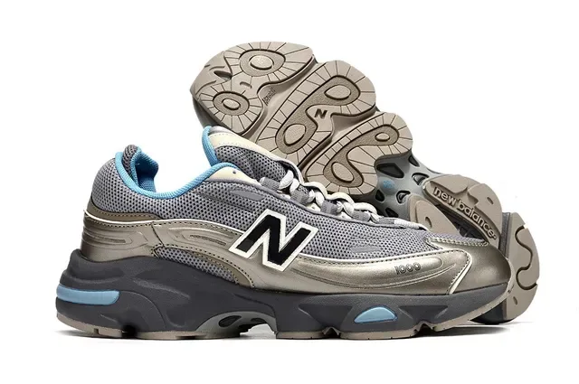 New Balance 1000 Metallic Silver and Light Blue Lifestyle Sneakers 4