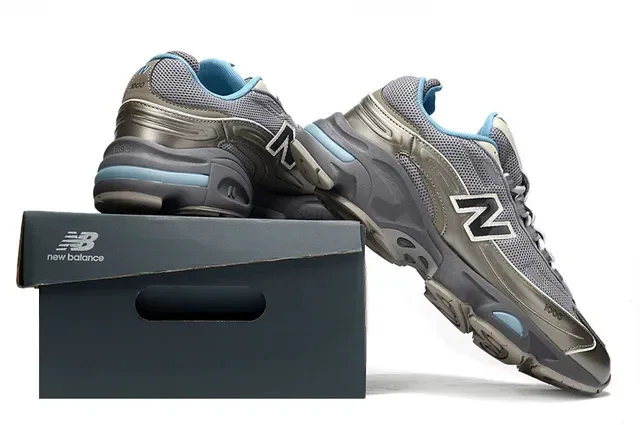 New Balance 1000 Metallic Silver and Light Blue Lifestyle Sneakers 6