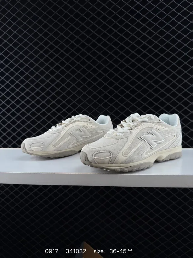 New Balance 204L بيج أحذية رياضية أسلوب حياة مصنوعة من جلد مستورد مع شبكة 2