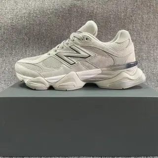 New Balance 9060 Cinza Transparente Midsole Malha e Camurça Superior Tênis Chunky