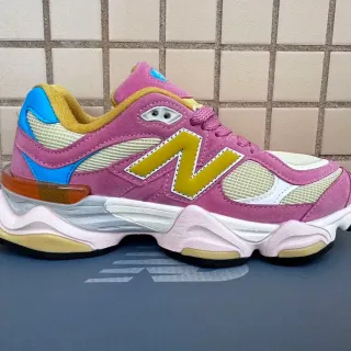 New Balance 9060 Pink Yellow Blue चंक स्नीकर