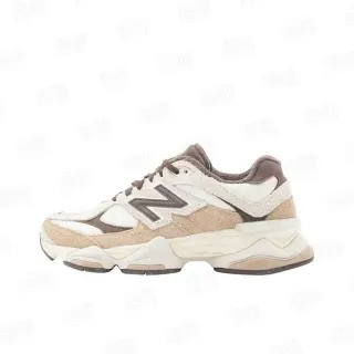 New Balance Beige Brown Midsole Mixed-Material Upper Chunky Sneakers