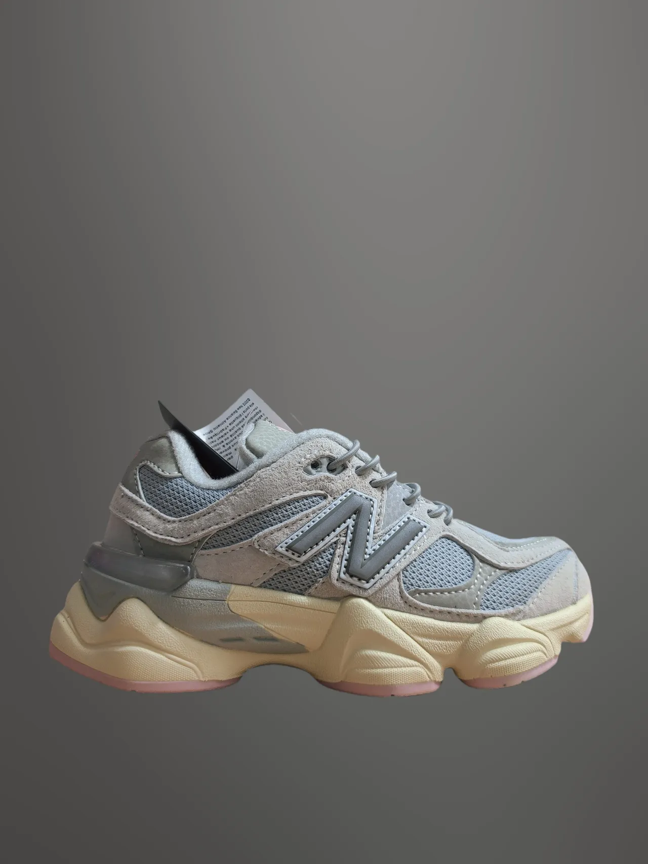 New Balance بيج وردي كعب مصمم طبقات شبكة سويد علوة كعب كبير 4