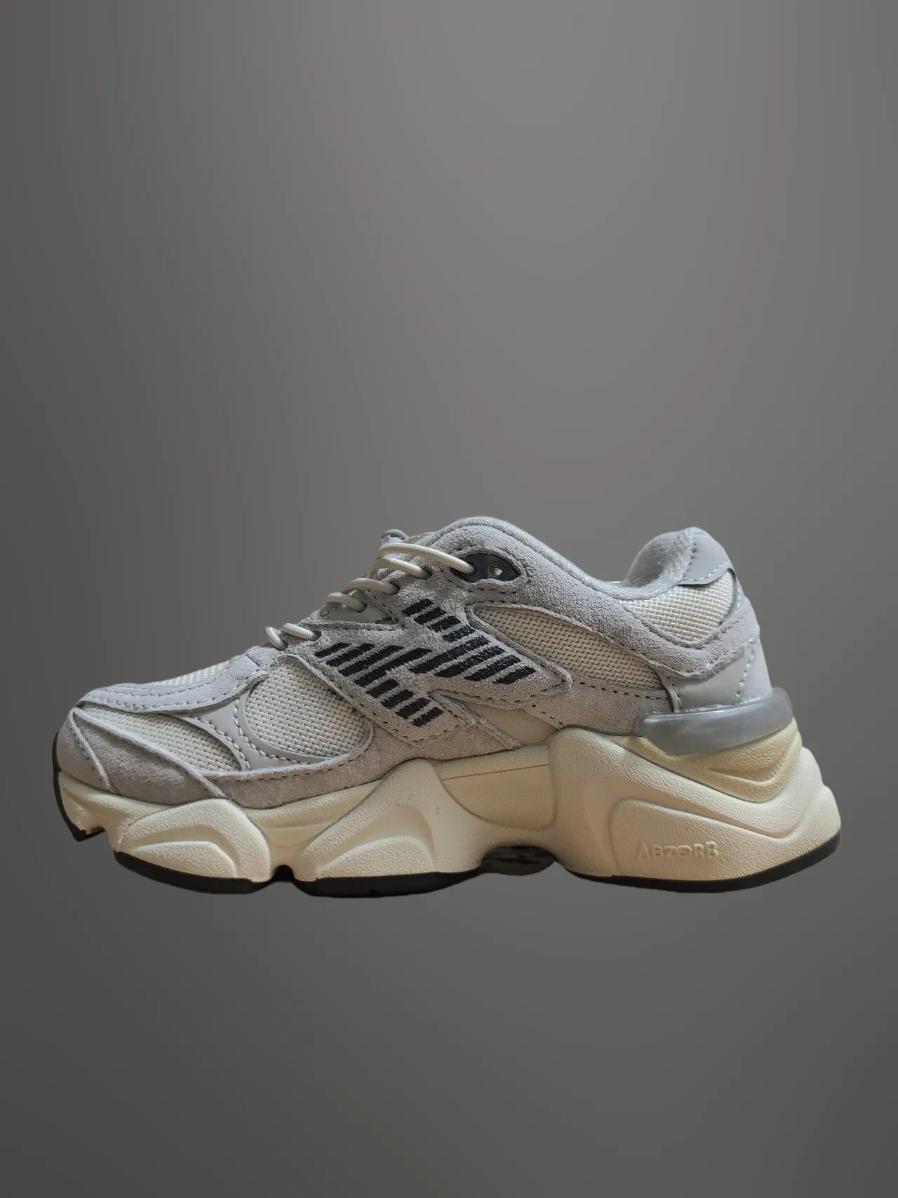 New Balance بيج وردي كعب مصمم طبقات شبكة سويد علوة كعب كبير 11