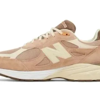 New Balance বেইজ স্যুড এবং জাল ক্রিম 'N' লোগো জীবনযাত্রা স্নিকার্স