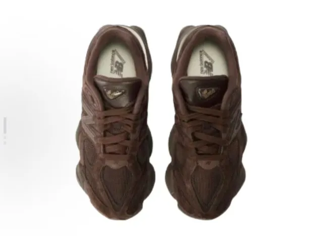 New Balance Marrom Monocromático Superior Híbrido Camurça-Malha Tênis Chunky 4