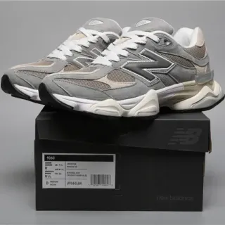 New Balance ধূসর বেইজ মোটা অসমমিত মিডসোল মেশ-সuede হাইব্রিড উপর লাইফস্টাইল স্নিকার