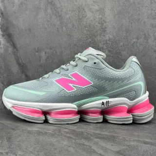 New Balance Gray Pink Mesh Upper Segmented Midsole Pods Sneakers