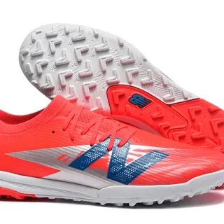 New Balance Red White Low-Cut Synthetic Upper Molded Outsole Turf Soccer Shoes