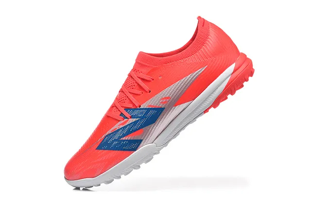 New Balance Red White Low-Cut Synthetic Upper Molded Outsole Turf Soccer Shoes 4