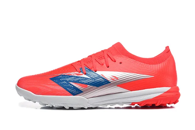 New Balance Red White Low-Cut Synthetic Upper Molded Outsole Turf Soccer Shoes 10