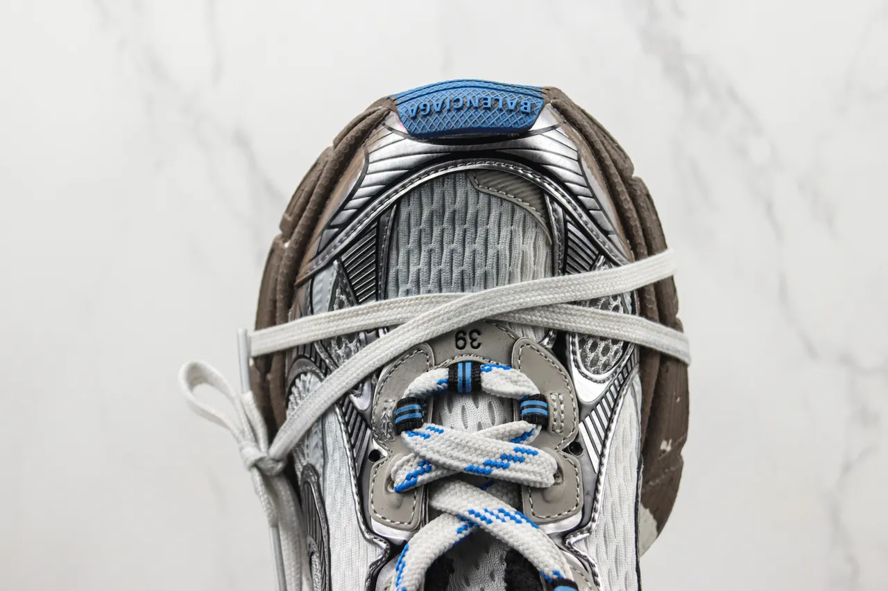 New Balance Azul Plateado Suela multicapas Revestimientos sintéticos metálicos Zapatillas chunky 6