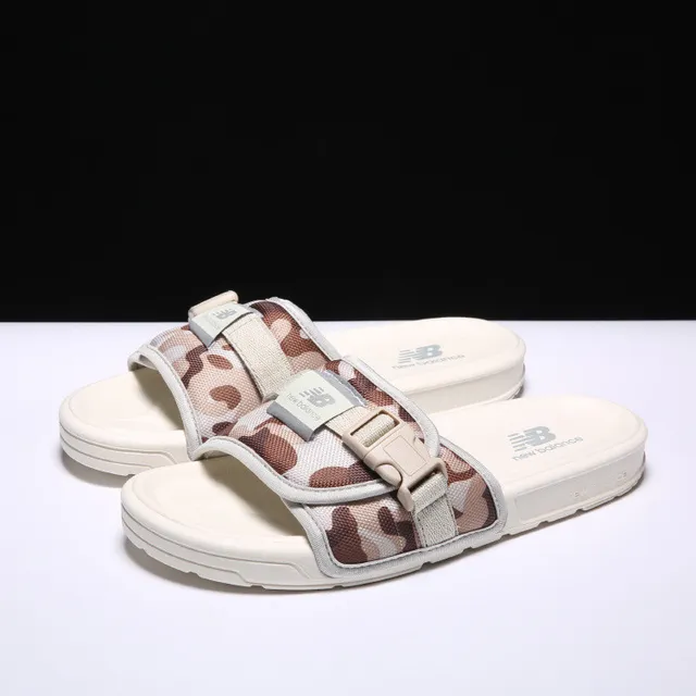 New Balance Sandale glissante Sangle Camouflage Sandales blanches 7
