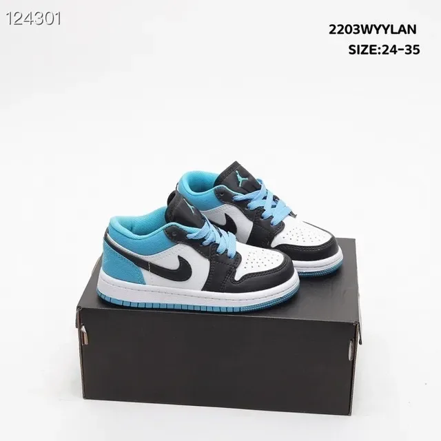 Nike Air Force 1 Low White Black Light Blue Lifestyle Sneakers 8
