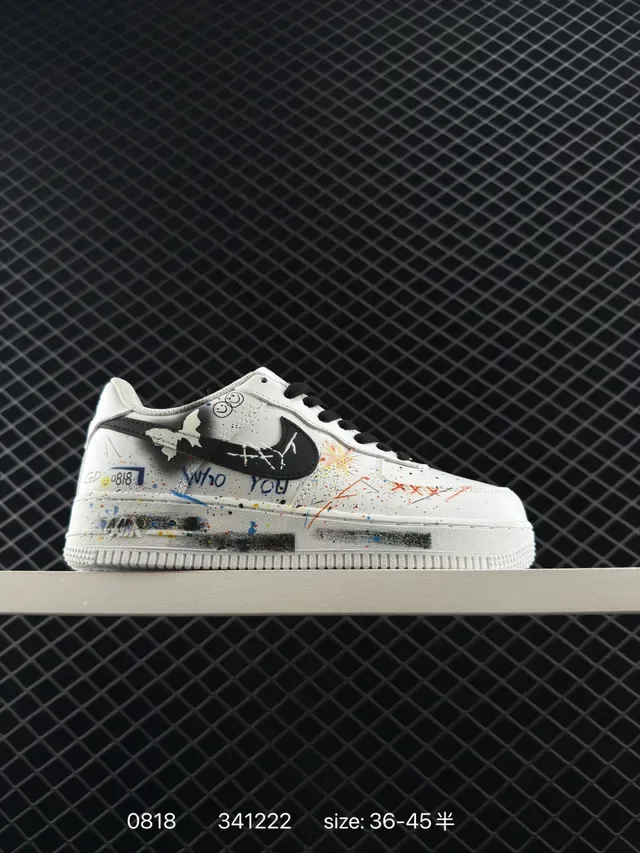 Nike Air Force 1 Low White Multicolor Paint-Splatter Lifestyle Sneakers 1