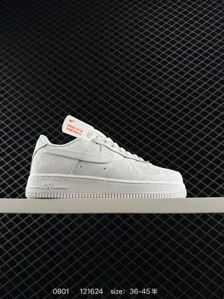 Nike Air Force 1 Low White Textured Upper Lifestyle Sneakers 2