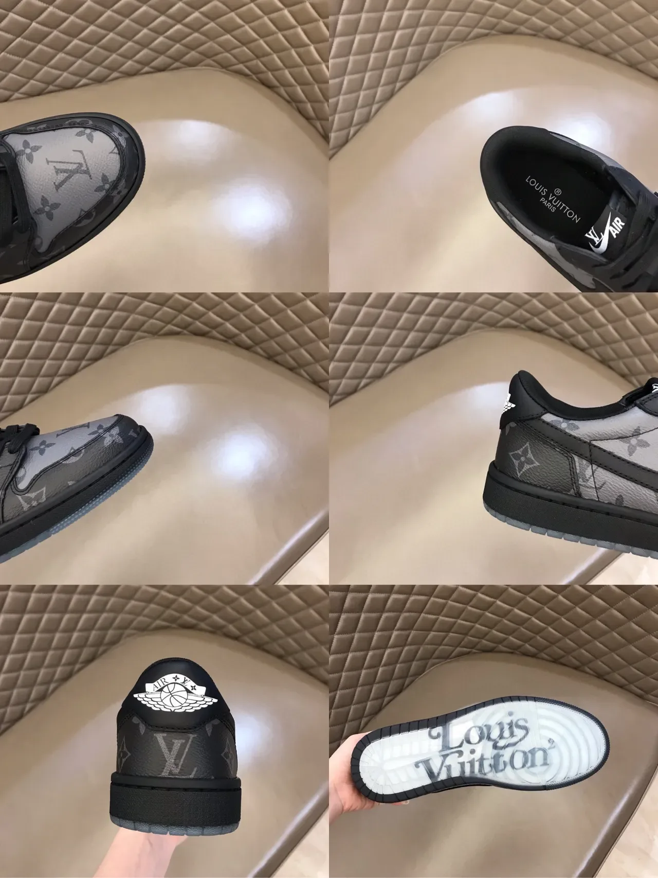 Nike Air Force 1 Monogram Print Sneakers Lifestyle Preto e Cinza 2