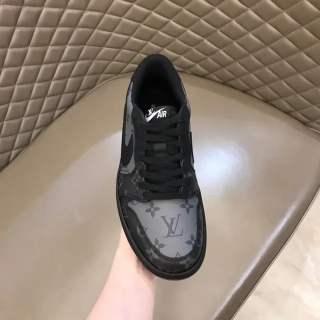 Nike Air Force 1 Monogram Print Sneakers Lifestyle Preto e Cinza 4