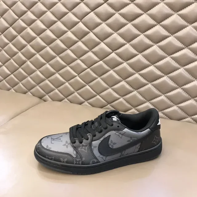 Nike Air Force 1 Monogram Print Sneakers Lifestyle Preto e Cinza 5