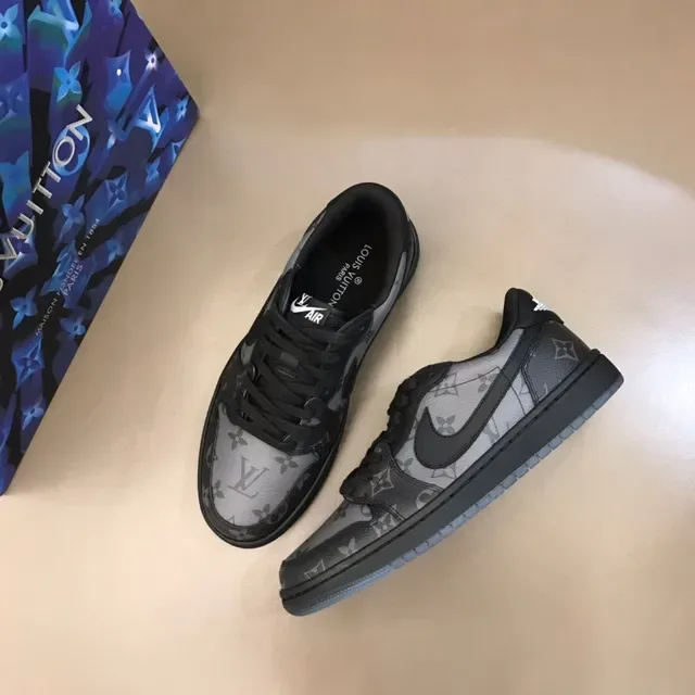 Nike Air Force 1 Monogram Print Sneakers Lifestyle Preto e Cinza 8