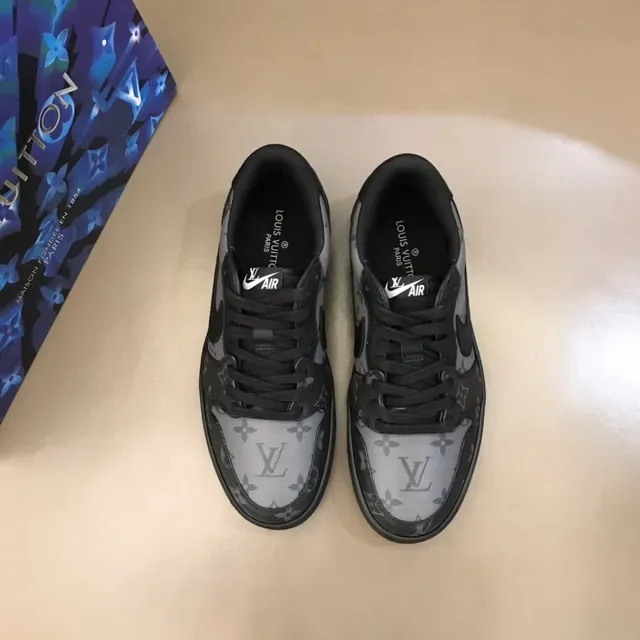Nike Air Force 1 Monogram Print Sneakers Lifestyle Preto e Cinza 9