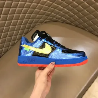Nike Air Force 1 متعدد الألوان قزحي الألوان جلد لامع نمط حياة حذاء رياضي