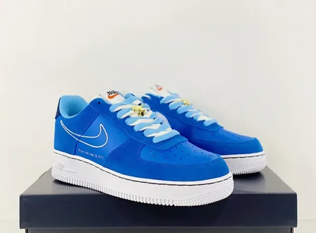 Nike Air Force 1 Chaussures Lifestyle Bleu Royal Blanc 2