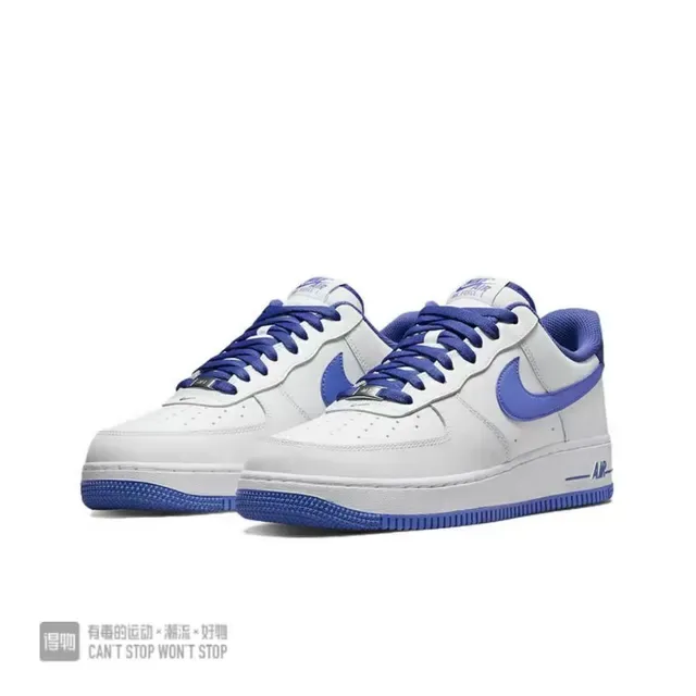 Nike Air Force 1 White and Royal Blue Lifestyle Sneakers 5
