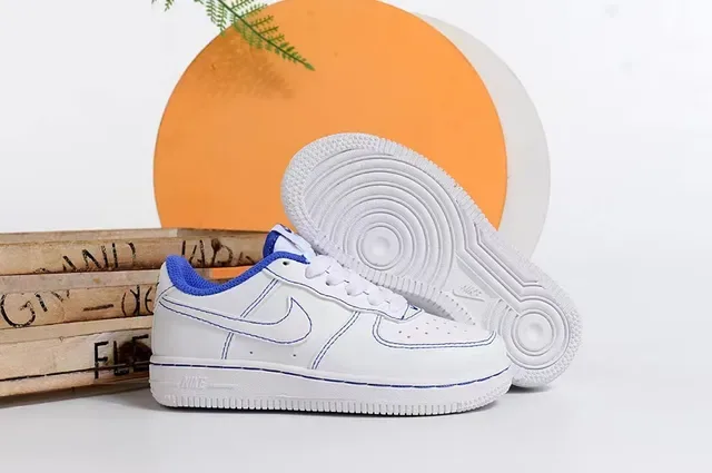 Nike Air Force 1 Blanc Bleu Rose Sneakers Lifestyle 8